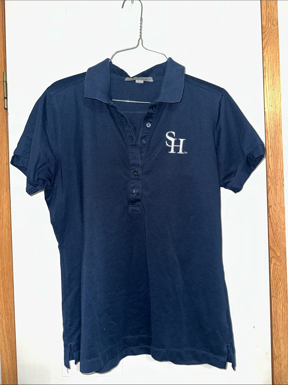 Navy Polo Shirt with SH Monogram